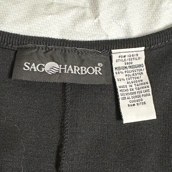 Vintage Sag Harbor Black Sleeveless Knitted V-Neck Tank Dress Size Medium - Picture 8 of 10
